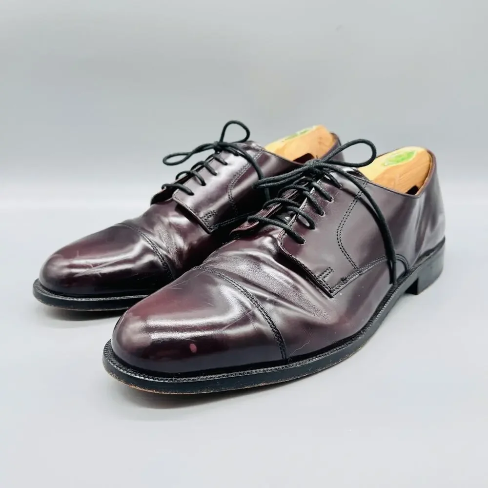 Cole Haan Shoes Mens 10 Brown Leather Cap Toe Derby Oxford Lace Up Dress Classic
